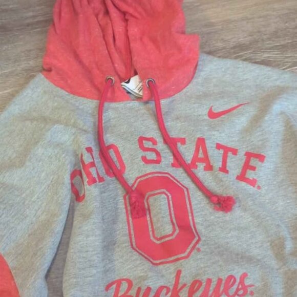 Womens Ohio State Buckeyes Grey Nike Colorblock Hooded Sweatshirt size large - Picture 4 of 5